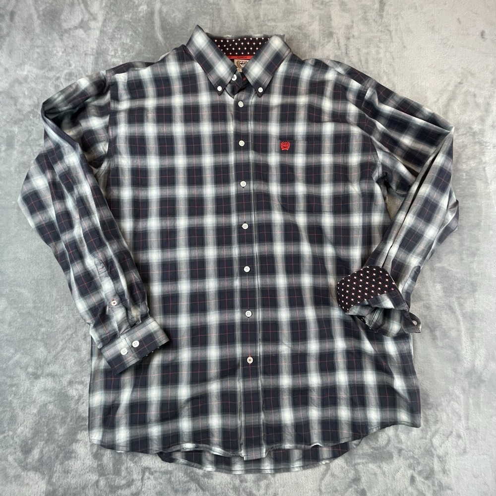 Cinch Long Sleeve Button Up Mens Western Shirt, Size XL, Plaid, Cowboy